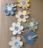 Blue and yellow floral dresser garland, made from recycled fabrics - Image 2