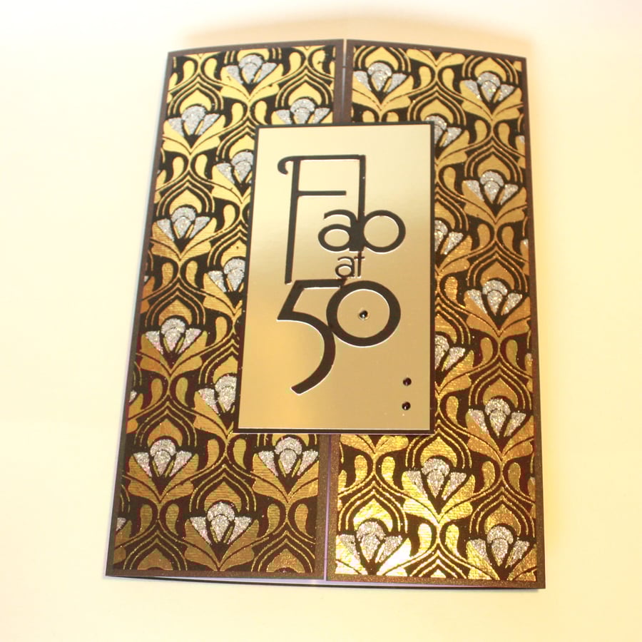 Art Deco style 50th Birthday card