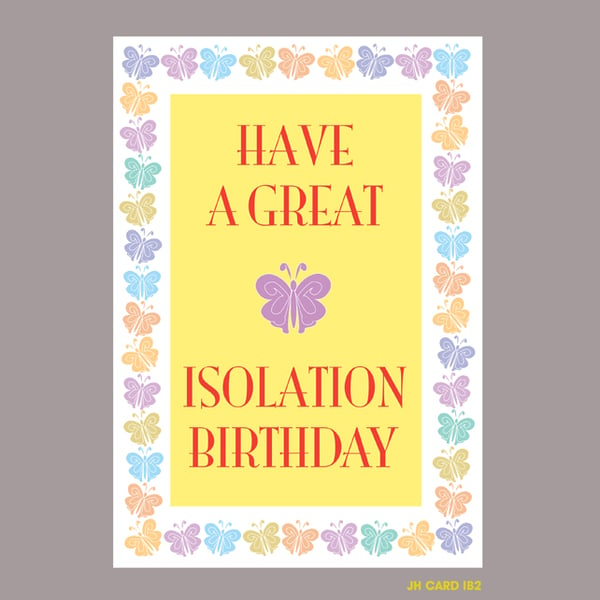 ISOLATION BUTTERFLY BIRTHDAY CARD IB2