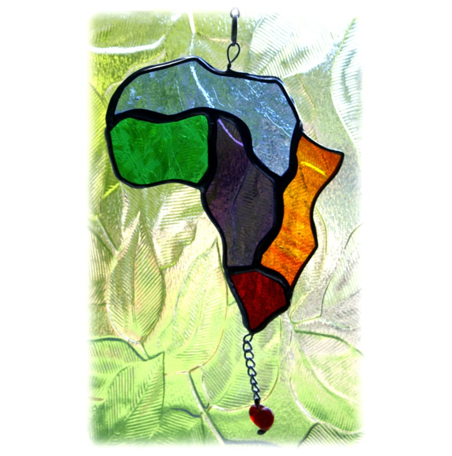 Reserved for Barbara - Africa Suncatcher Stained Glass Rainbow Map 