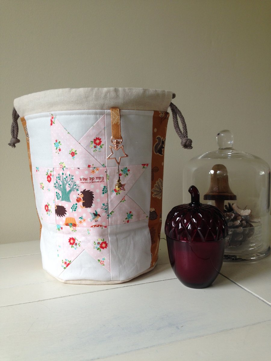 Wonky star sock knitters bag