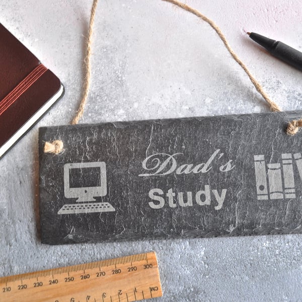 Personalised Study Office Slate Sign