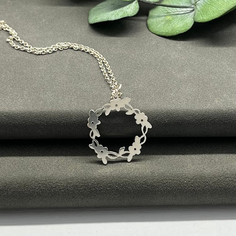 Handmade Sterling Silver Delicate Flower Ring Pendant
