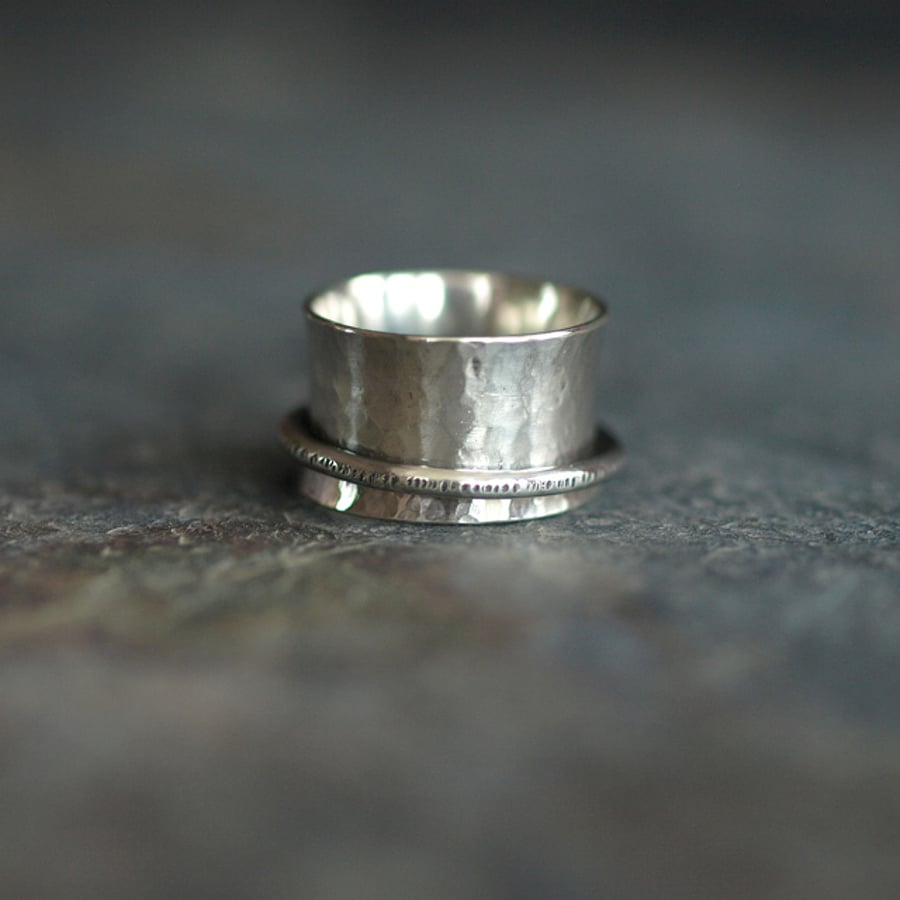 Spinner Ring, Handmade Recycled Silver Fidget Rings