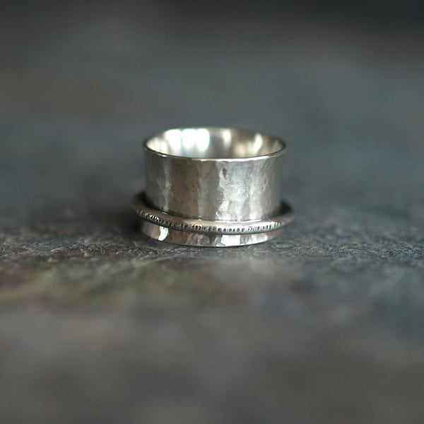 Spinner Ring, Handmade Recycled Silver Fidget Rings