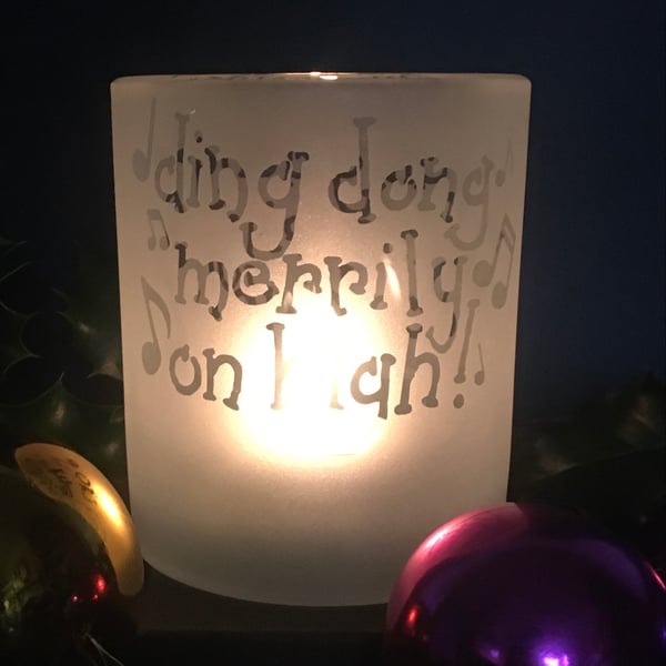 “Ding Dong Merrily on High!” Christmas Tealight Holder