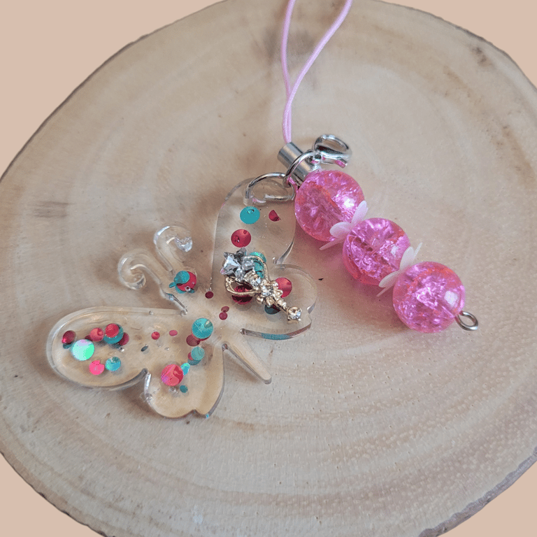 Resin Butterfly Phone Charm 
