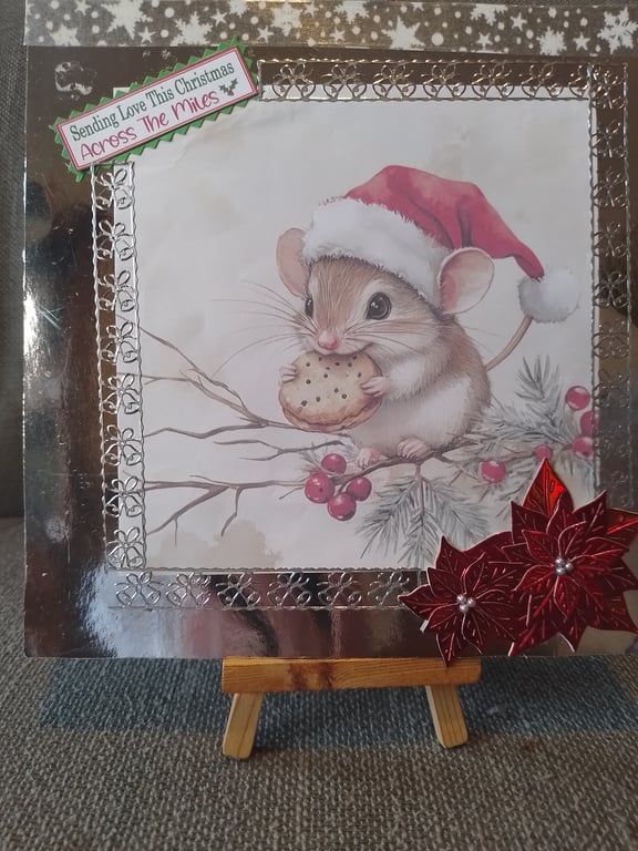 Mouse Christmas Card Handmade 