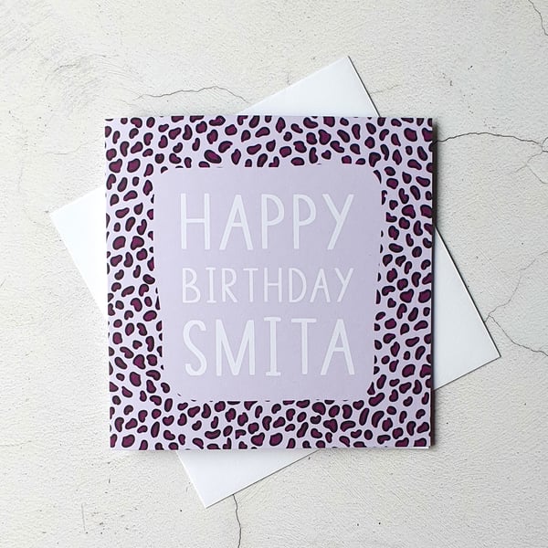 Personalised Leopard Print Birthday Card