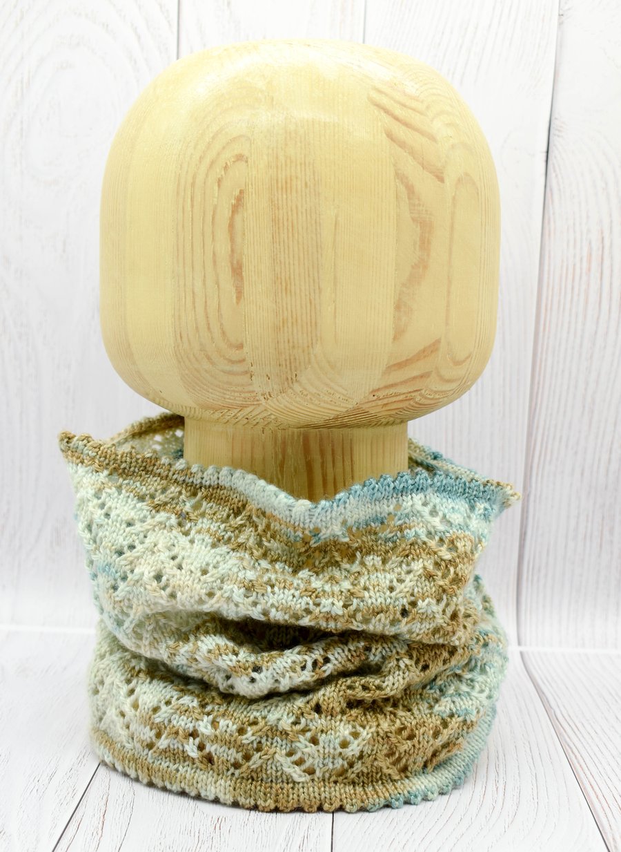 Infinity Cowl Scarf - Hand Dyed Wool - Multi