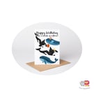 Whale Birthday Card, A6 Birthday Card, Cute Animal Birthday Card