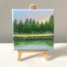 Acrylic on canvas mini landscape painting