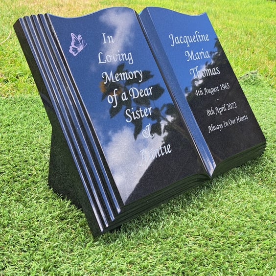 Memorial Grave Marker Grave Stone Headstone Flat Headstone Open Book Bible 