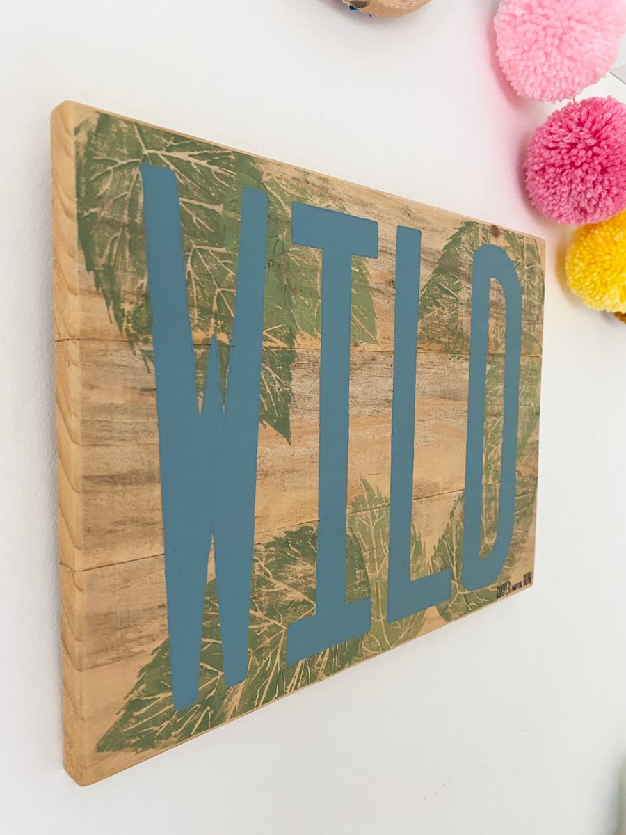 Apple Leaf Wooden Sign - WILD