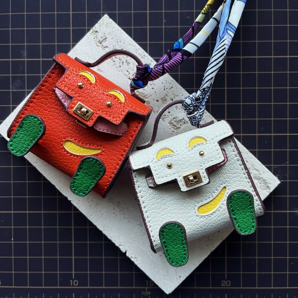 Handmade smile kelly doll leather bag charms