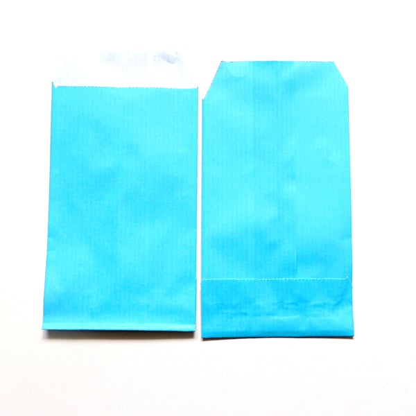 Turquoise Blue Kraft Paper Bag, Pack of 20 Bags, 11cm x 7cm