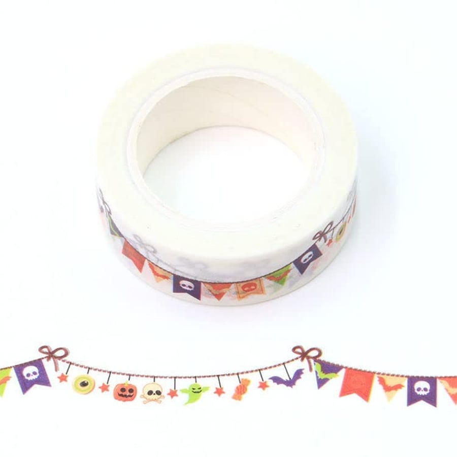Halloween Party Bunting Washi Tape Decorative Self Adhesive Masking Tape 15mm x 