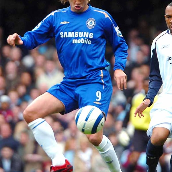 Hernan Crespo Playing For Chelsea FC Photograph Print