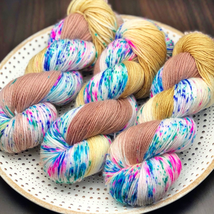 Hand Dyed Yarn: DK Merino Nylon - OOAK 