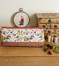Woodland themed zip top pouch with cute print and metallic contrast - Image 1