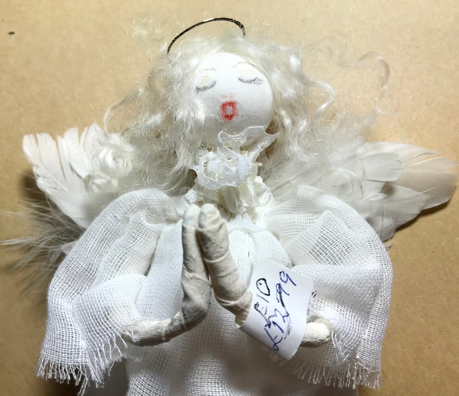 Small Linen Christmas Angel