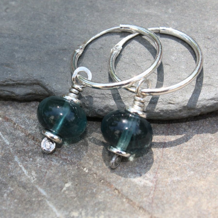 Fluorite sterling silver earrings