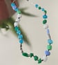 'Agna' Blue & Green Resin Necklace - Image 2