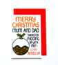 Personalised Funny Christmas Pudding Xmas Card For Mum And Dad - Image 5