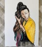 Fibre Witch Original Character Illustration in Watercolour & Ink
