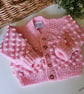  Bobble Design Hand Knitted Baby Girl's Aran Cardigan 6-12 mths size - Image 7