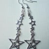 Dangling Shooting Star SIlver Plate Earrings