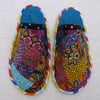 Crazy Patchwork Quilted Slippers with Non-Slip Sole. Womens Size 4