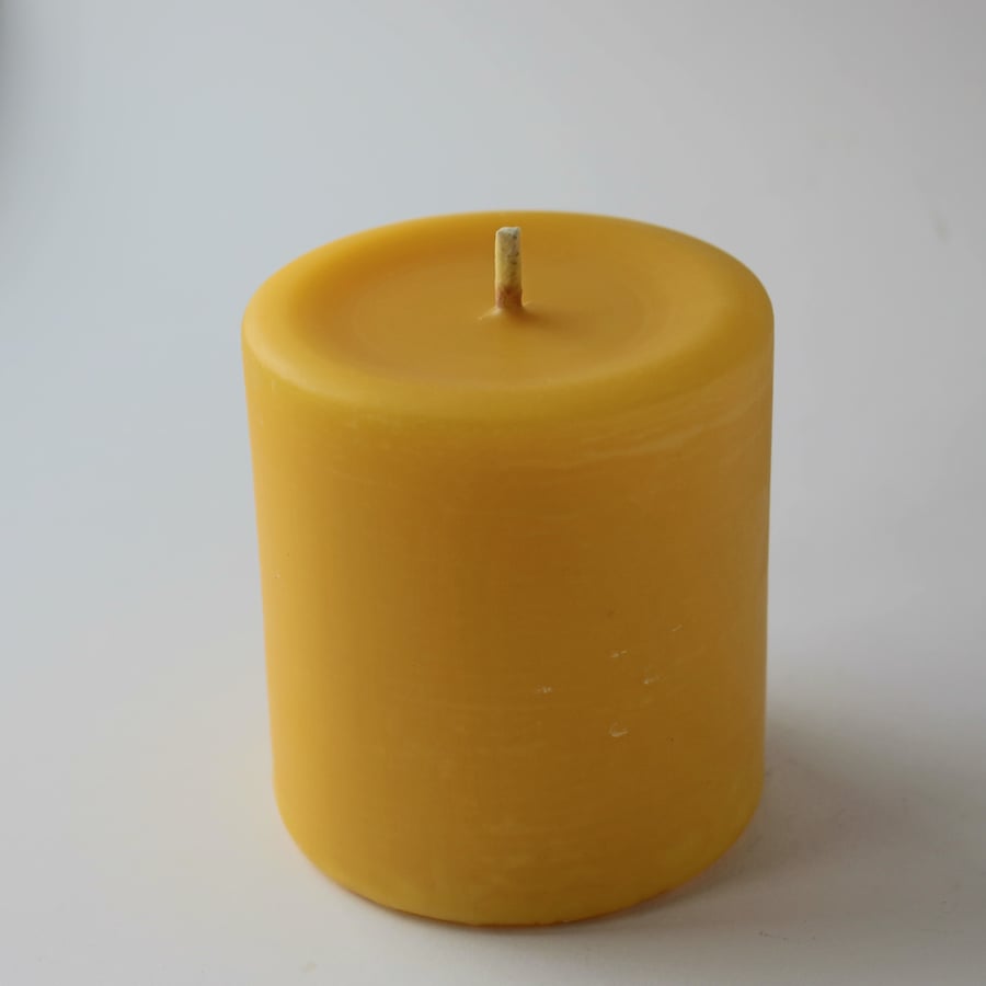 50 hour burn time hand poured organic beeswax pillar candle