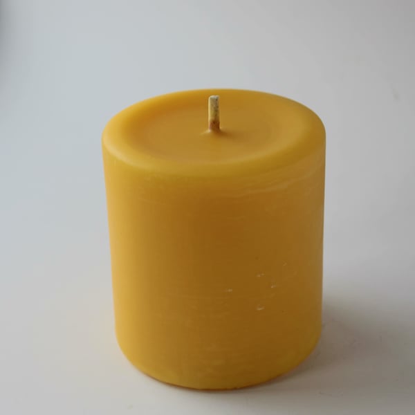 50 hour burn time hand poured organic beeswax pillar candle