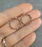 Copper stud earrings, Front facing hoops, 7th anniversary gift - Image 2