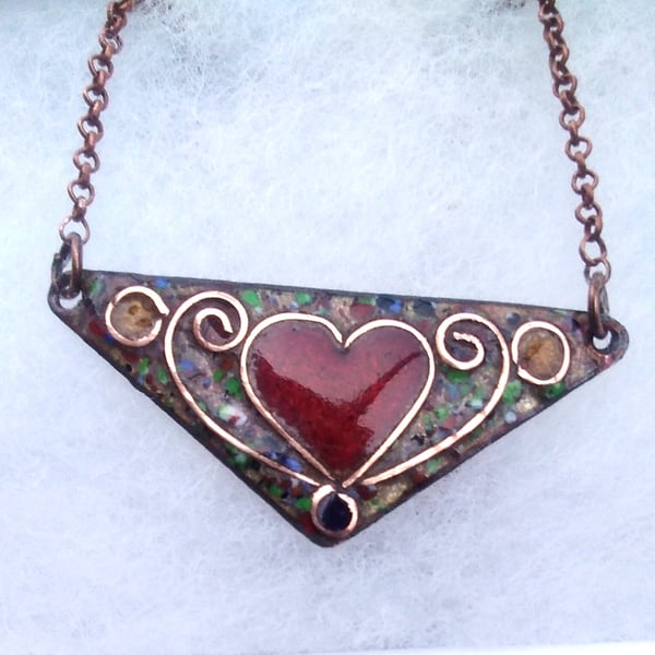 MEDIEVAL STYLE ENAMELLED CHOKER NECKLACE - RUBY
