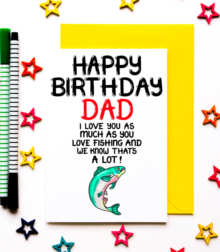 Personalised Fishing Fan Card Card For Dad, Uncle, Husband, Brother