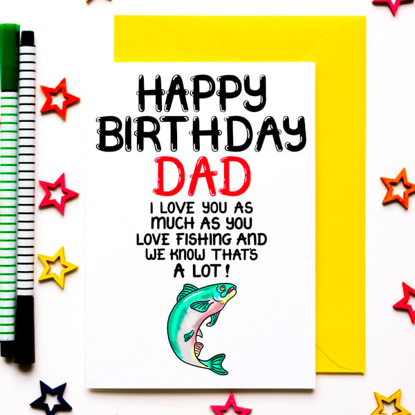 Personalised Fishing Fan Card Card For Dad, Uncle, Husband, Brother