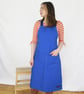 Printers Work Apron with Adjustable Crossback Straps, 3 Pockets. Blue No24 - Image 5