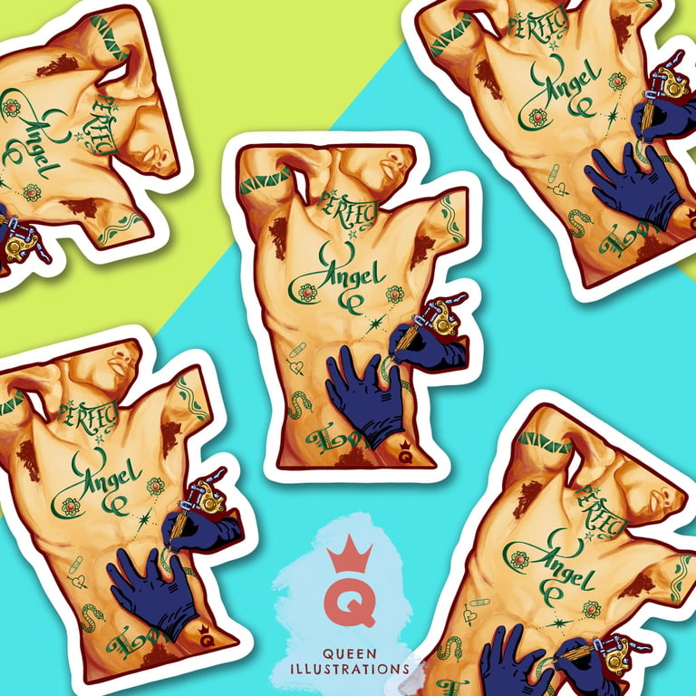 Perfect Angel – Gay Tattoo Sticker.