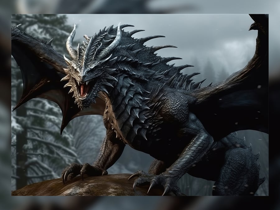 Dragon, Perfect Digital Painting Print, Fantasy Themed Art 5"x7"