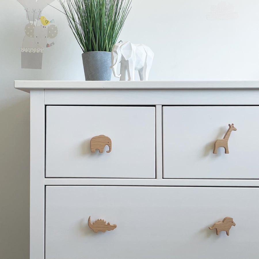 Safari Animal Drawer Handles Knobs, Nursery, Kids Bedroom
