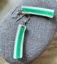 Gorgeous green vintage ceramic teacup into earrings