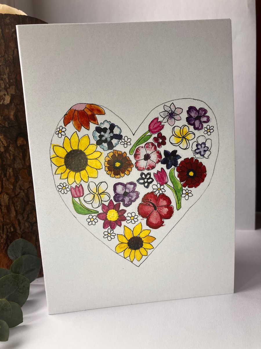 'I Love Flowers' Greeting Card