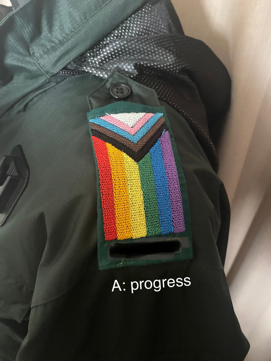 Embroidered Ambulance 'Pride-Progress' Flag Epaulettes - custom for events only 