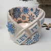 Let it Snow ceramic tea-light holder candle dish