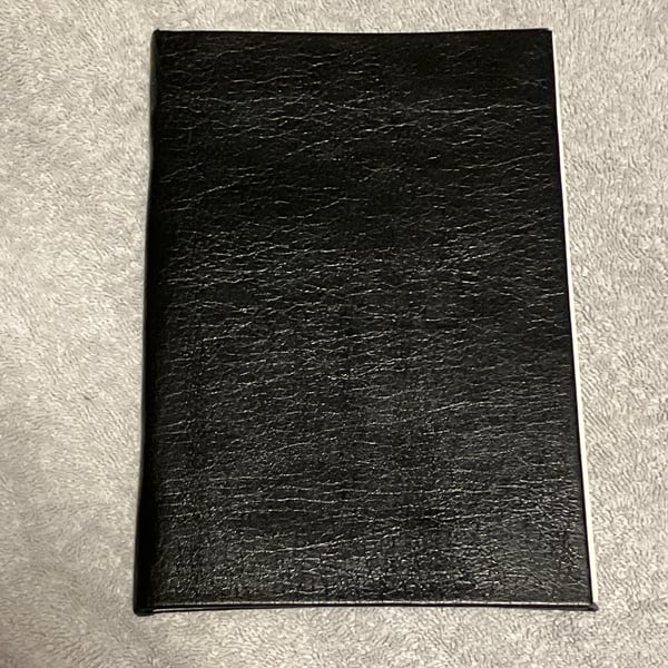 A5: Black coloured Leatherbound UnLined Sketchbook - FREE SHIPPING