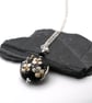lampwork glass black and gold glitter pendant necklace - Image 2
