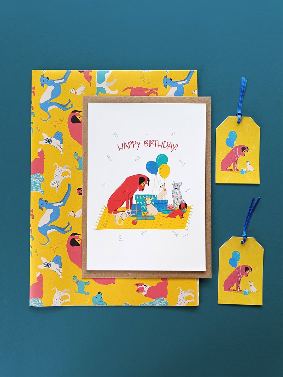 Dogs birthday wrapping bundle