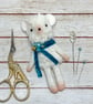 Christmas Mouse Tiny Art Doll Blue